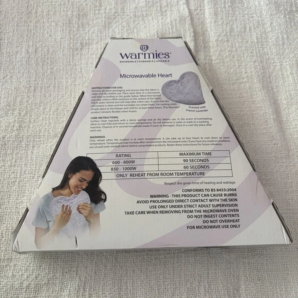Warmies Microwavable Heart Shape Pillow Lavender Scent NEW Gift